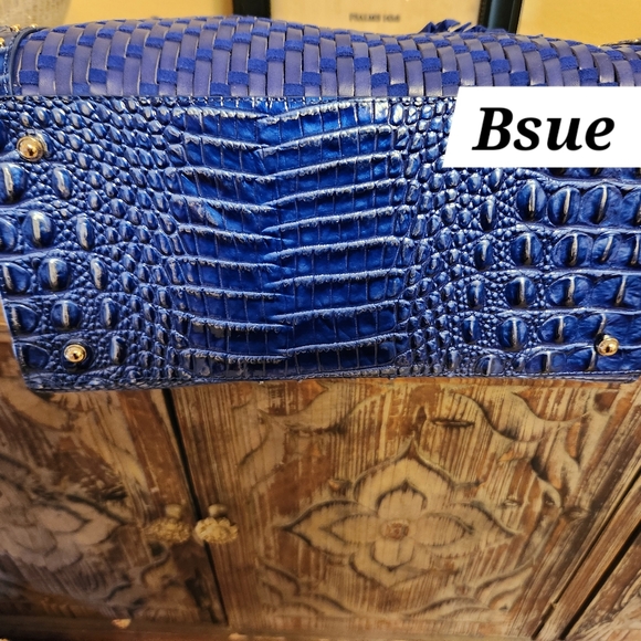 SOLD.Brahmin Vista Blue ELDORADO CAROLINE Melbourne Leather Shoulder Handbag-NWT - Picture 3 of 5